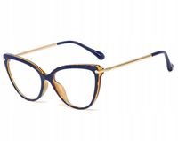 OKULARY ZERÓWKI Z FILTREM BLUE LIGHT DO KOMPUTERA OCHRONNE DAMSKIE KOCIE +