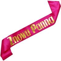 Znowu Panna - różowa szarfa ze złotym nadrukiem