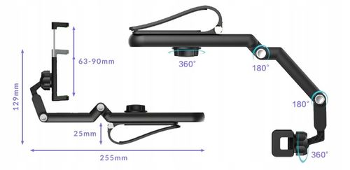 SAMOCHODOWY UCHWYT NA TELEFON NA OSŁONĘ PRZECIWSŁONECZNĄ DO AUTA REGULOWANY na Arena.pl
