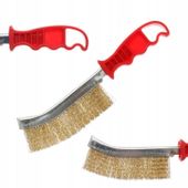 DRUCIANA SZCZOTKA MOSIĘŻNA DO RDZY METALU 140x265 SZCZELINOWA WĄSKA DRUCIAK