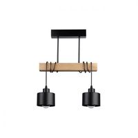 OPRAWA WISZĄCA ELZA X2 STAL DREWNO 50W CZARNA