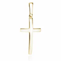 POZŁACANY SREBRNY GŁADKI WYPUKŁY KRZYŻYK KRZYŻ POLEROWANY WYSOKI POŁYSK