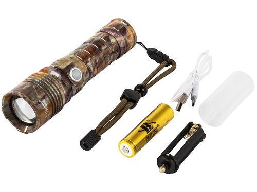 LATARKA MORO WOJSKO LED 1000M ZOOM USB AKU ALU LOTNICZE na Arena.pl