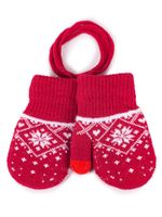 Rękawiczki dziewczęce jednopalczaste ze sznurkiem wzór 14 YOCLUB