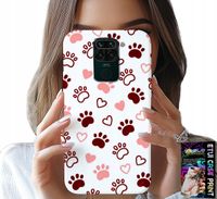 ETUI DO XIAOMI NOTE 9 - PSIE ŁAPKI NA BIAŁYM TLE, PIES, KOT, MIŚ