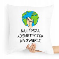 Poduszka Prezent Dla Kosmetyczki Najlepszy Z Nadrukiem Ze Zdjęciem