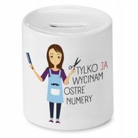 Skarbonka Fryzjerki Fryzjera Wycinam Ostre Numery Z Nadrukiem Ze Zdjęciem