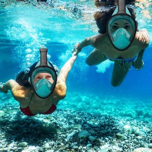 Maska Pełnotwarzowa Do Nurkowania Snorkelingu Dla Dzieci z Rurką XS OceanX na Arena.pl
