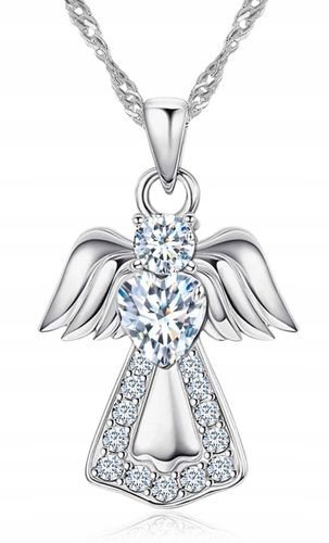 SREBRNY ŁAŃCUSZEK NASZYJNIK CHRZEST KOMUNIA ZAWIESZKA ANIOŁEK GRAWER SREBRO na Arena.pl