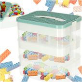 Pudełko na Zabawki Pojemnik Plastikowy 3 Piętrowy Organizer z Przegródkami