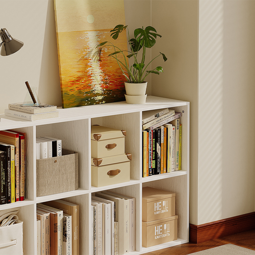 REGAŁ OTWARTY KOMODA KOSTKA 4x2 POJEMNY BIAŁY KSIĄŻKI BIUROWY NOWOCZESNY na Arena.pl