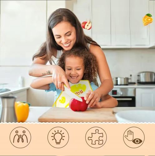ZESTAW BEZPIECZNYCH NOŻY AKCESORIÓW KUCHENNYCH DLA DZIECI 13EL Prezenty na Arena.pl