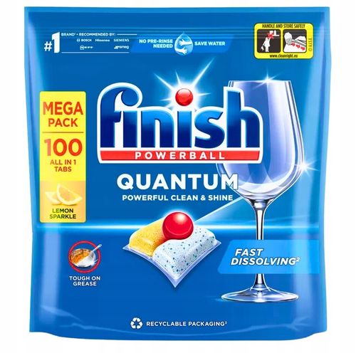 Kapsułki do zmywarki FINISH Quantum All in One Lemon 100szt na Arena.pl
