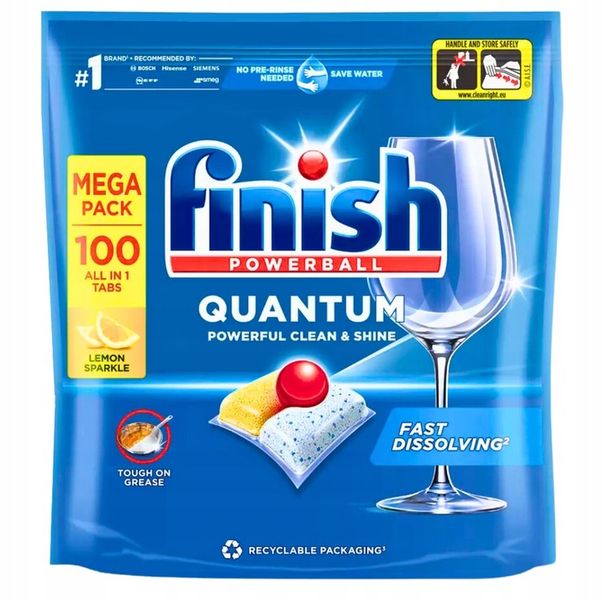 Kapsułki do zmywarki FINISH Quantum All in One Lemon 100szt zdjęcie 1