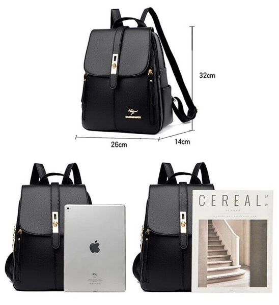 Plecak damski czarny skórzany elegancki ekoskóra miejski modny zdjęcie 6