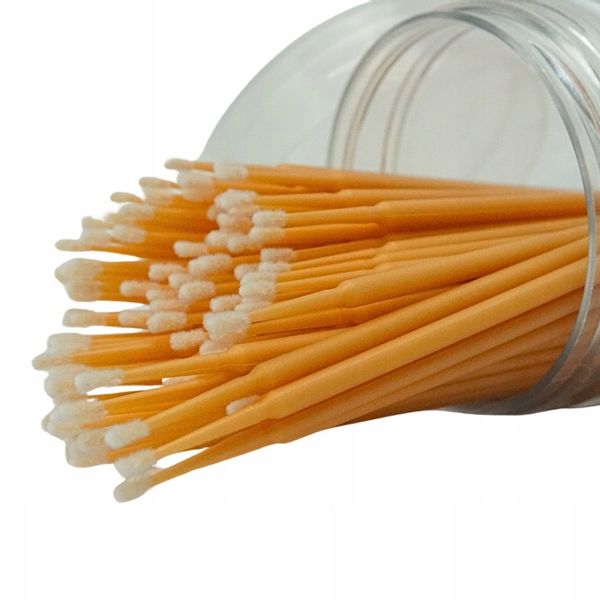 MIKRO APLIKATORY DO RZĘS BEZWŁÓKIENKOWE W TUBIE MICROBRUSH ZŁOTE 100 sztuk zdjęcie 1