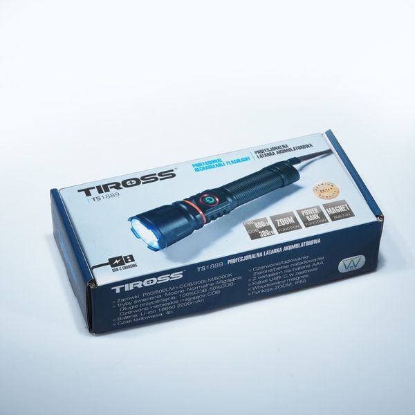 Latarka USB niebieska TIROSS TS-1889 zdjęcie 6