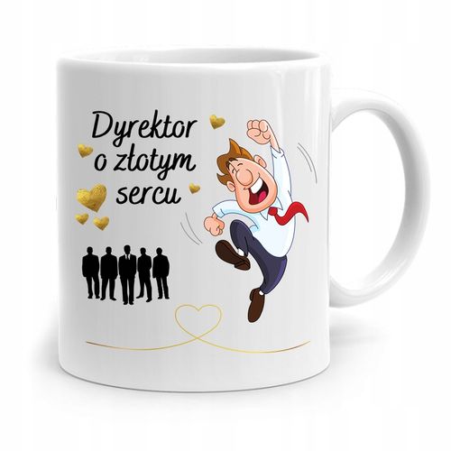 Dla Dyrektora Kubek Dyrektor O Złotym Sercu Z Nadrukiem Ze Zdjęciem na Arena.pl
