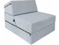 FOTEL KANAPA PUFA MATERAC rozkładany składany SOFA 80x190x15 Tkanina szary