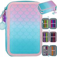 PIÓRNIK TRZYKOMOROWY Z WYPOSAŻENIEM DLA DZIEWCZYNKI OMBRE SYRENKA