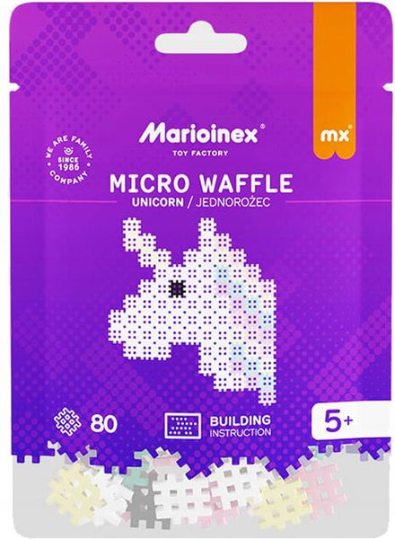 Micro waffle 80 elementów jednorożec, Marioinex, obraz, puzzle zdjęcie 3