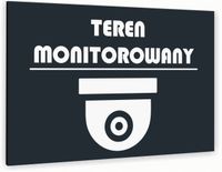 Tabliczka znak informacyjny 40x30 Antracyt TEREN MONITOROWANY Dibond