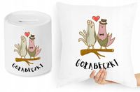 Dla Dziewczyny Zestaw Poduszka + Skarbonka Prezent Z Nadrukiem Ze Zdjęciem