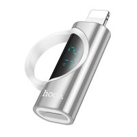 Adapter Lightning do USB C Hoco PD 2,4A 27W z wyświetlaczem UA32B srebrny