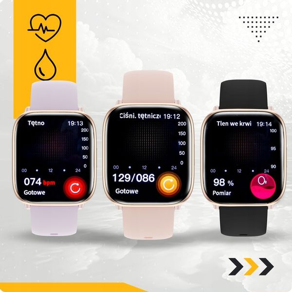 SMARTWATCH DAMSKI POLSKIE MENU ROZMOWY PULS CIŚNIENIE SPORT AMOLED 4 PASKI zdjęcie 4