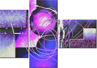 100CM 70CM ZEGAR 3 ELEM BEZKRESNE UCZUCIA FIOLECIE ŚCIENNY OBRAZ