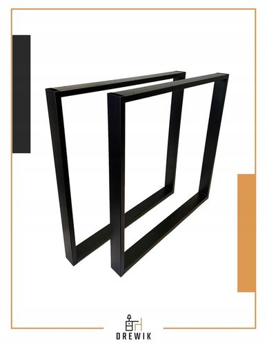 NOGI DO STOŁU BIURKA METALOWE CZARNE 80x72 CM PROFIL 6x2 CM LOFTOWE 2 na Arena.pl