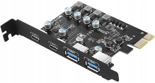 Karta rozszerzeń adapter do komputera PC PCI PCIe 2x USB 2x USB-C na Arena.pl