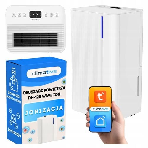 Cichy Osuszacz Powietrza 12L/24H WAVE Pochłaniacz Wilgoci ION+WIFI 40 na Arena.pl
