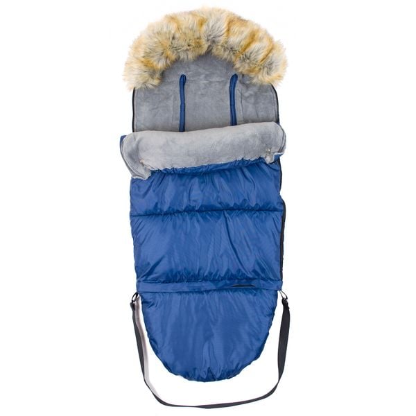 Śpiworek z futerkiem do wózka granatowy + torba + pokrowiec STARKY zdjęcie 3