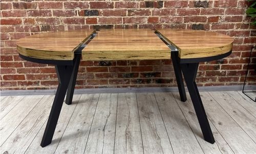 Stół okrągły 100 rozkładany do 200 cm LOFT metalowe nogi gruby blat na Arena.pl