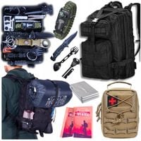 Plecak Militarny + Apteczka Piaskowa + Zestaw Survivalowy 32w1