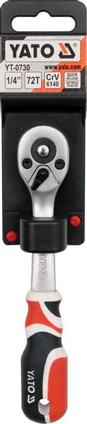YATO ZESTAW GRZECHOTEK 3 SZTUKI 1/4" 3/8" 1/2" WYGIĘTA QUICK RELASE 72 ZĘBY zdjęcie 3