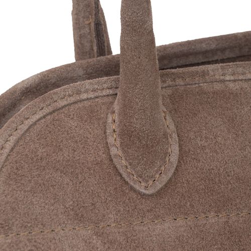 VERA PELLE torebka damska zamszowa klasyczna mała z paskiem V696 taupe na Arena.pl