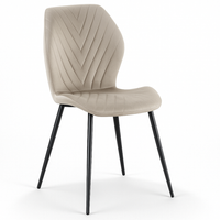 Stylowe krzesło taupe Zoya welur tapicerowane kuchni salonu jadalni