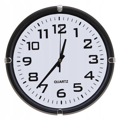 ZEGAR ŚCIENNY 23,5cm Duże Cyfry Okrągły CZARNY A5902 na Arena.pl