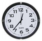 ZEGAR ŚCIENNY 23,5cm Duże Cyfry Okrągły CZARNY A5902
