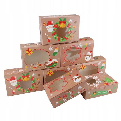 Pudełko świąteczne 22×14,5×7 cm z okienkiem 12szt. na Arena.pl