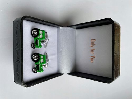 Spinki do mankietów EXC Traktor John Deere Green dla rolnika + prezent etui na Arena.pl