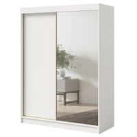 Szafa przesuwna z lustrem Fiore 2D1L 150 Biała/Złoty
