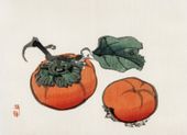 Plakat 55x40cm Persimmons, Kōno Bairei Japoński Vintage do Salonu