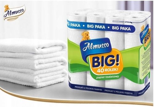 Papier toaletowy 3 warstwowy Almusso BIG 40 rolek biały na Arena.pl