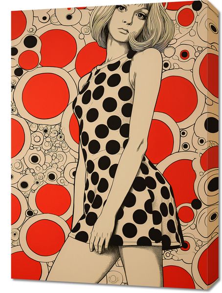 Obraz 50x70cm Czerwone Kropki zdjęcie 1