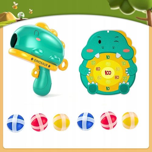 Gra Zręcznościowa Strzelanie Do Celu Na Rzepy Tarcza Dinozaur Pistolet na Arena.pl