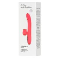 silicone vibrator 7 powerful modes -  licking, 7 thrusting heating, red