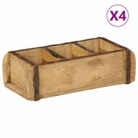 Taca z przechowywaniem 4 pcs Brązowy 30 x 14 x 9 cm